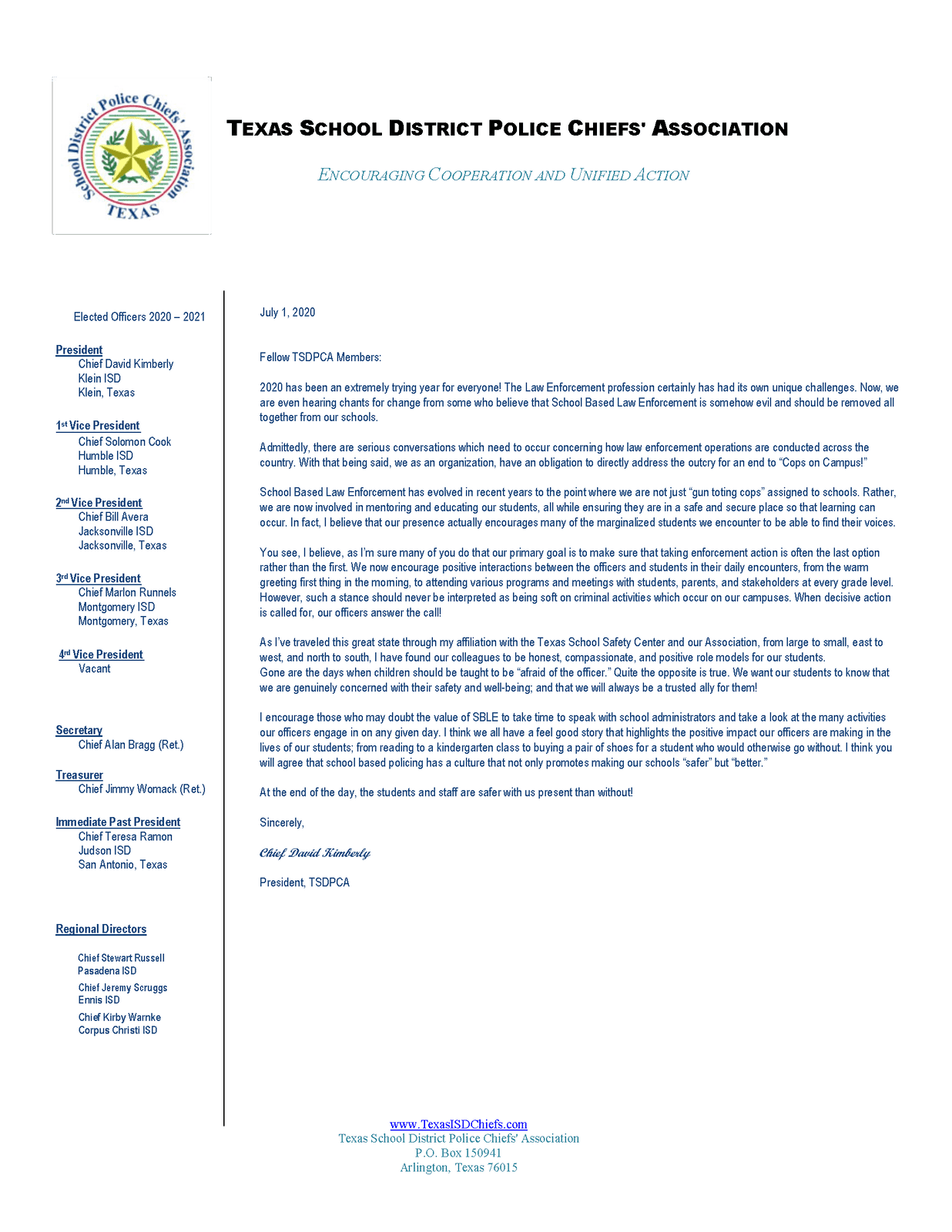 Home Texas School District Police Chiefs' Association
